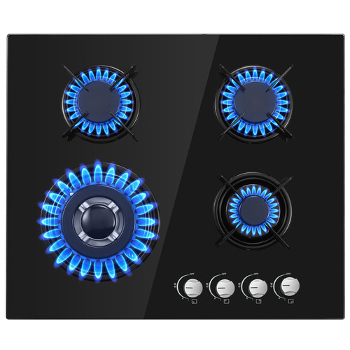 Gas hob 4burners black - hob,