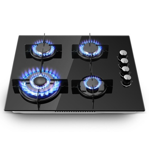 60cm gas hob burners black - gas,